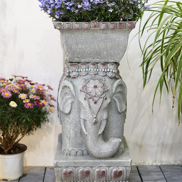 庭院户外大象门墩摆件仿石墩花盆底座花园布置露台装饰别墅造景,淘宝优惠券,粉丝福利购,淘宝优惠卷