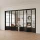 Aluminum alloy French retro folding door Kitchen Bathroom Living room balcony partition Railless folding glass door