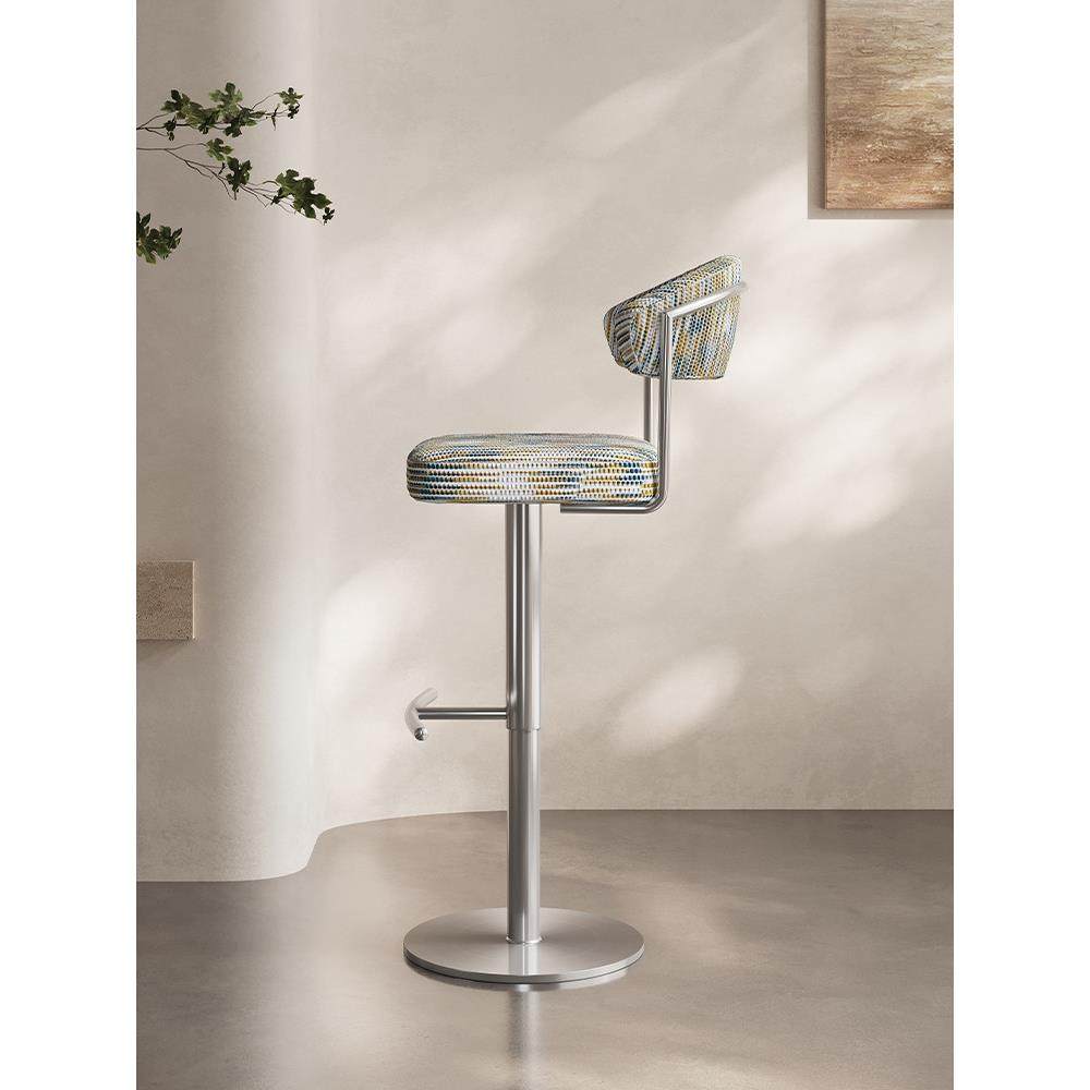 Meloalt意式吧台椅设计师不锈钢岛台椅家用高脚椅可升降旋转吧椅,淘宝优惠券,粉丝福利购,淘宝优惠卷