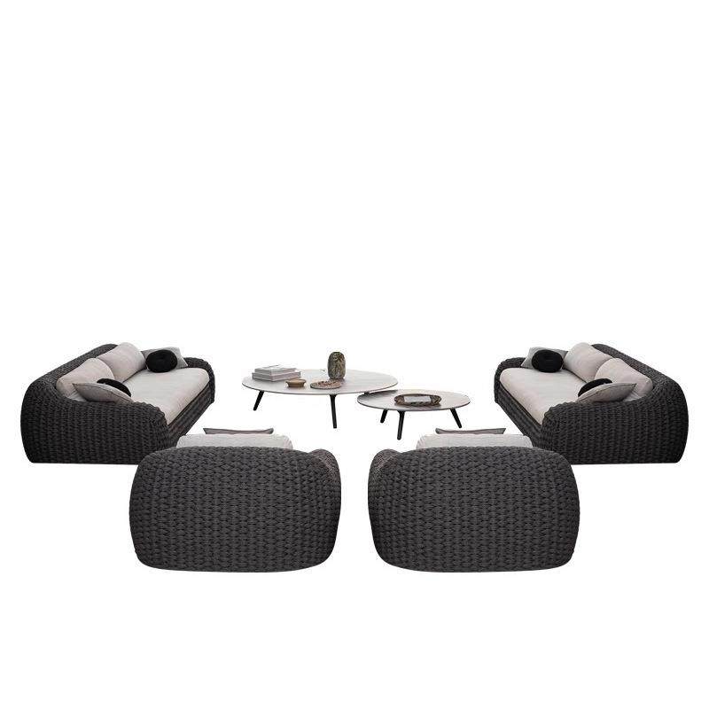 户外沙发庭院阳台室外休闲露台阳光房设计师花园转角藤编家具组合,淘宝优惠券,粉丝福利购,淘宝优惠卷