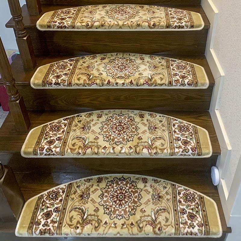Chinese style no-wash high-end household solid wood stair step mats glue-free self-absorbing non-slip carpet sound insulation mats customized full floor