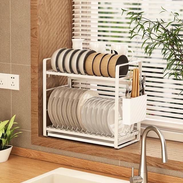 Dish storage rack narrow sink drain rack small bowl rack dish chopsticks drain sink kitchen storage rack next to the sink