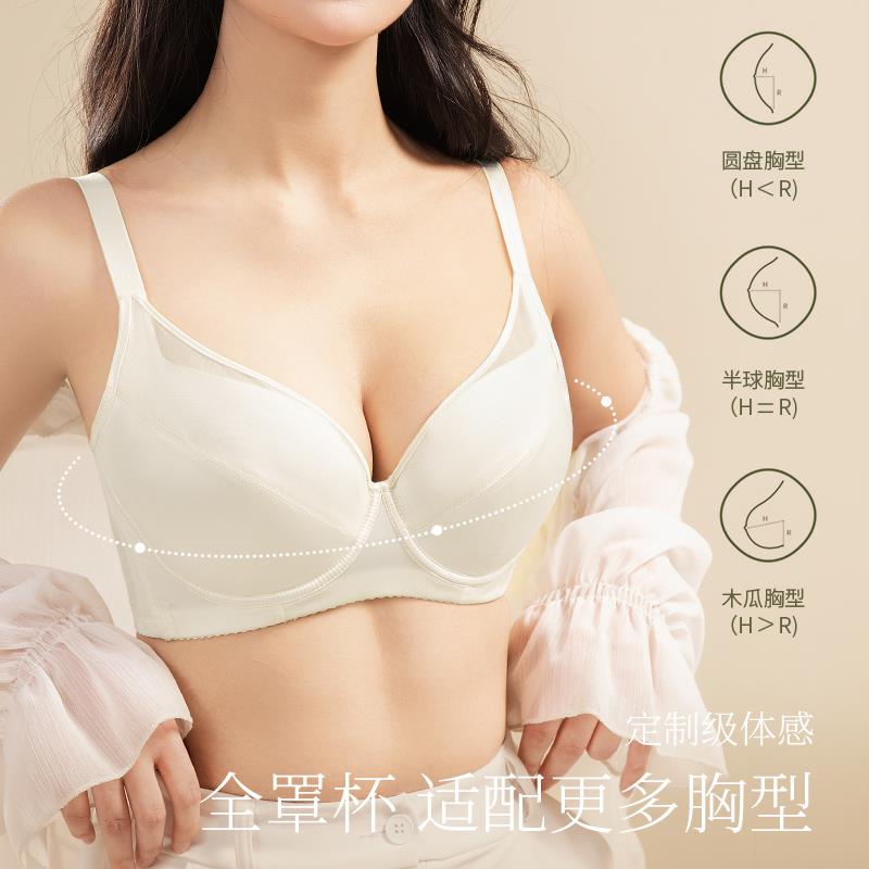 moldbaby内衣女夏薄款胸大胸显小调整上托 托收副乳聚拢无痕美背 - 图1