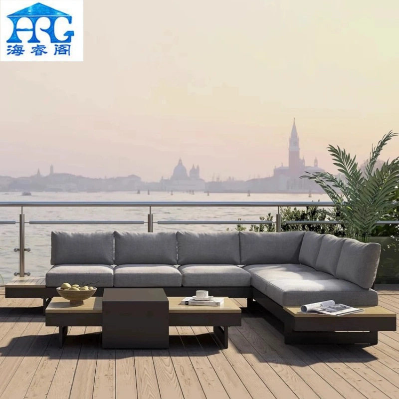 户外沙发防晒沙发庭院花园别墅酒店网红桌椅组合露天室外L型柚木,淘宝优惠券,粉丝福利购,淘宝优惠卷