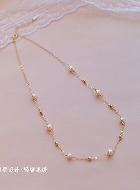 天然淡水珍珠项链女小众设计高级感配饰颈链2024年新款爆款锁骨链