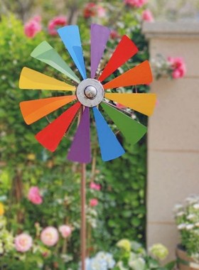 美式乡村铁艺风车植物爬藤架户外庭院花园创意花架旋转摆件装饰