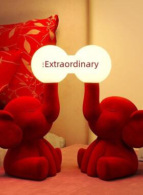 现代创意台灯新婚婚房布置装饰长明灯卧室床头摆件结婚礼物送新人