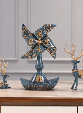 风生水起摆件鹿酒柜玄关创意装饰品家居客厅中式乔迁新居开业礼物