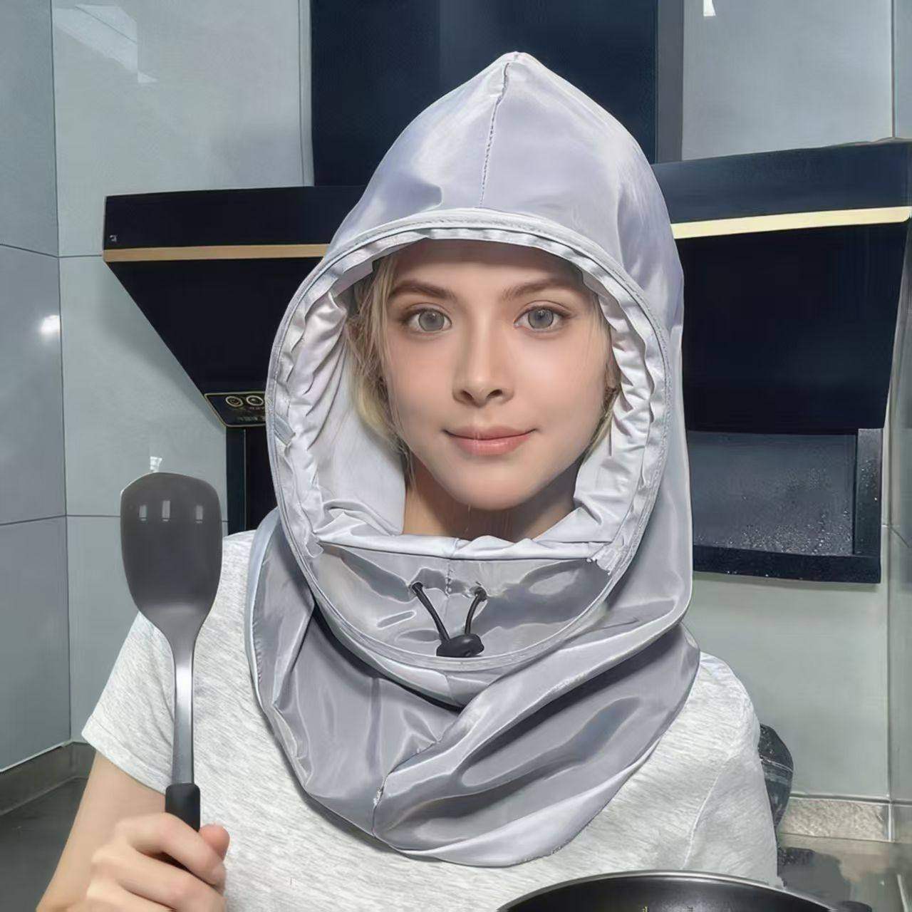 厨房帽子防油烟面罩女款防护帽围脖一体防尘防飞沫做饭炒菜防油溅,淘宝优惠券,粉丝福利购,淘宝优惠卷