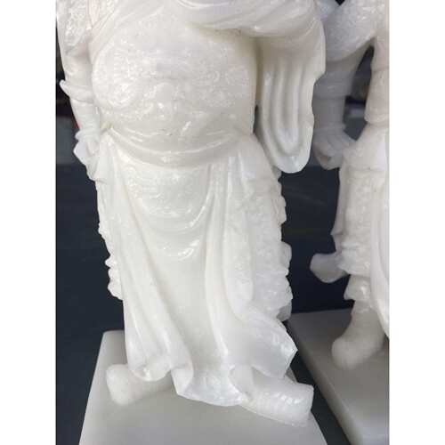 玉雕工艺品阿富汗白玉关公摆件白玉站关公家居饰品摆件 - 图2