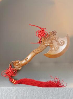 桃木斧子摆件老桃木雕斧头挂件正宗桃木斧新居客厅乔迁坐福礼品