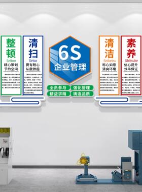 企业6s管理文化墙工厂车间公司办公室仓库安全生产宣传标语墙贴画
