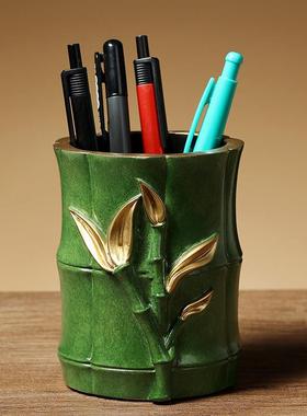 铜之遥上升覆古笔筒铜饰品高端办公室学习教师礼品