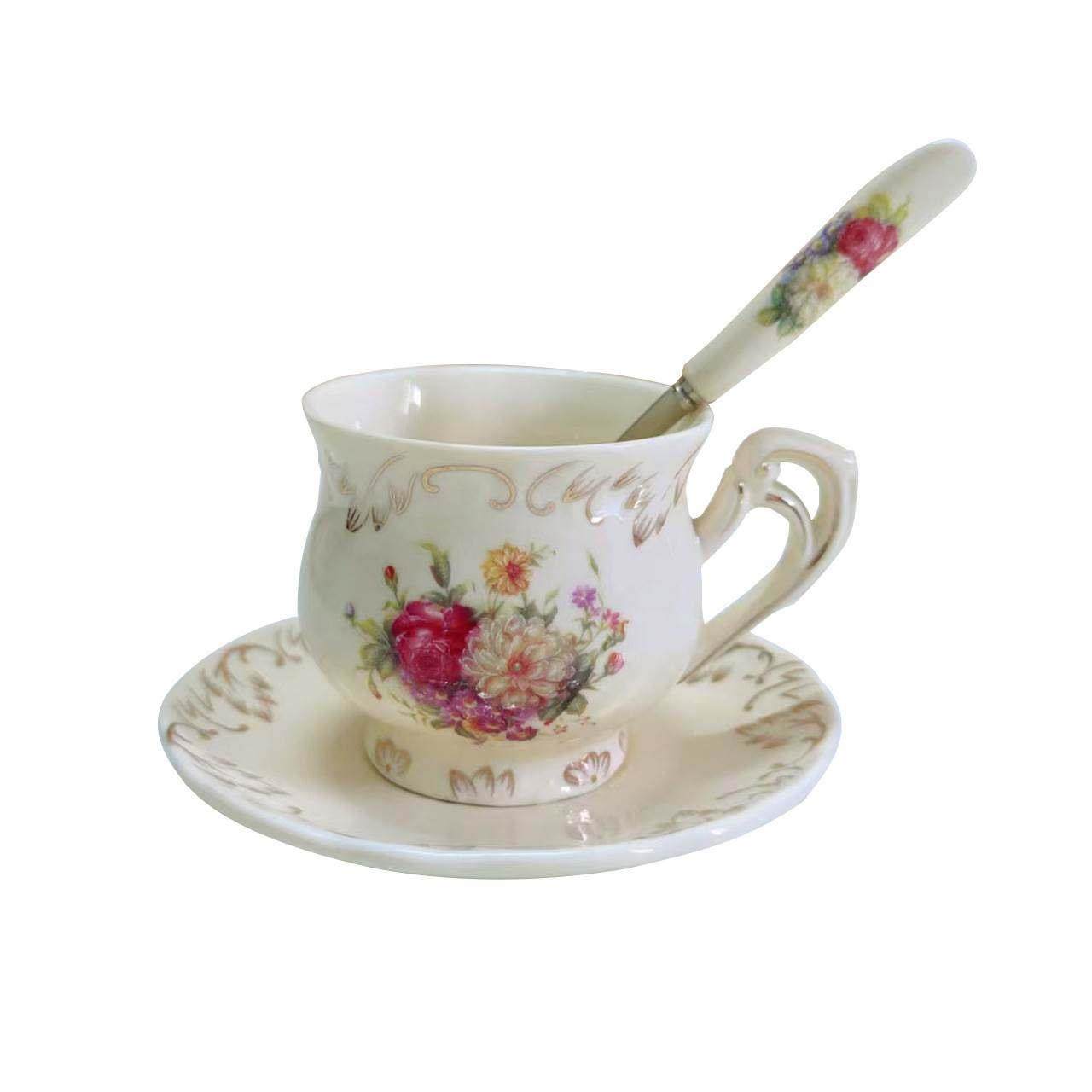 陶瓷咖啡杯英式下午茶家用办公花茶杯咖啡具套装欧式轻奢实用,淘宝优惠券,粉丝福利购,淘宝优惠卷