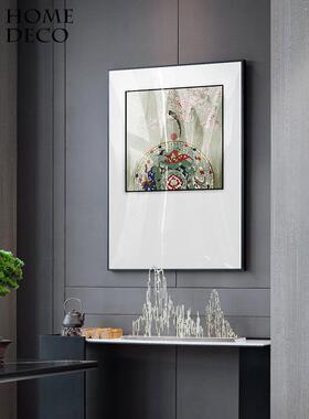 新中国风餐厅装修画花鸟中国风客厅沙发背景墙壁画卧室书房入口挂