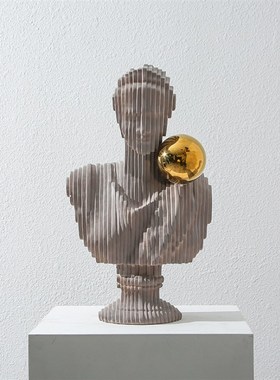 现代轻奢切形女人物艺术雕塑样板房办公室书柜创意家居Z工艺品摆