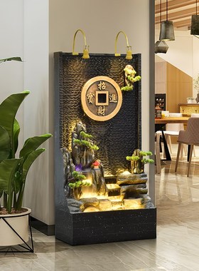 水幕墙屏风假f山流水摆件循环水客厅阳台景观酒店会所玄关装饰水