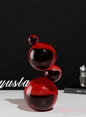 现代轻奢水晶球摆件艺术抽象家居饰品办公室书房S陈设摆设乔迁礼