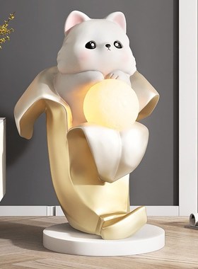 猫咪摆件客厅大型落地电视柜沙z发旁灯搬家礼物乔迁新居家居饰品