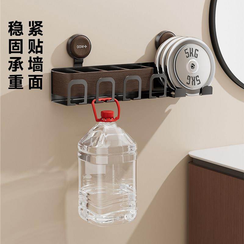 浴室吹风机支架塑木免打孔吸盘置物架化妆室壁挂牙刷漱口杯架Y,淘宝优惠券,粉丝福利购,淘宝优惠卷