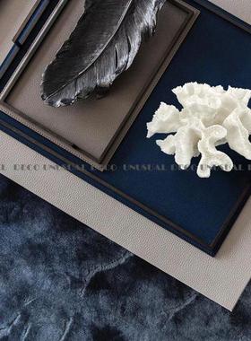 现代简约新中式仿真珊瑚摆件样板房售楼处书房客厅软装饰品摆设