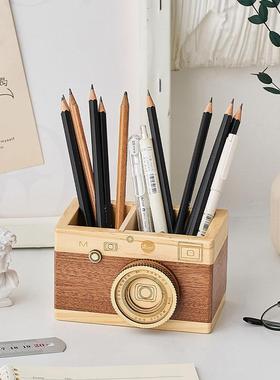 创意笔筒收纳盒轻奢高级感可爱办公室桌面摆件装饰品生日礼物男女