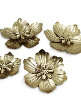 欧式铁艺壁挂装饰客厅沙发电视背景墙面饰品花朵银杏叶可拆装