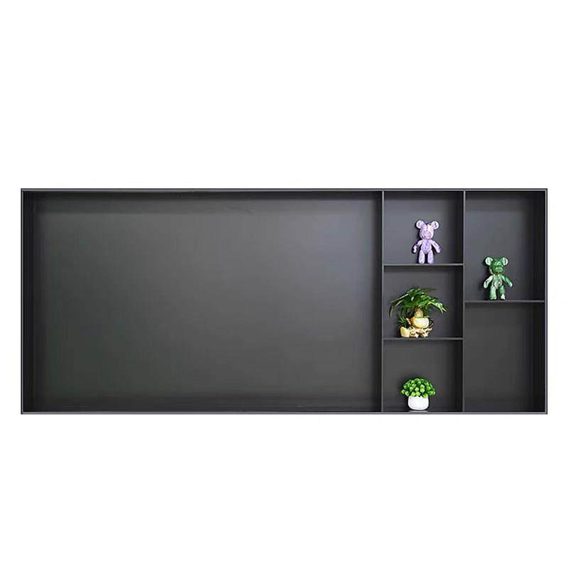 定制不锈钢电视壁龛嵌入式装饰柜铝板柜客厅背景墙钢板柜哑黑无缝,淘宝优惠券,粉丝福利购,淘宝优惠卷