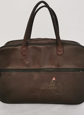 民俗怀旧80年代公文包手提包摆件老皮革提兜皮包老物件收藏装饰品