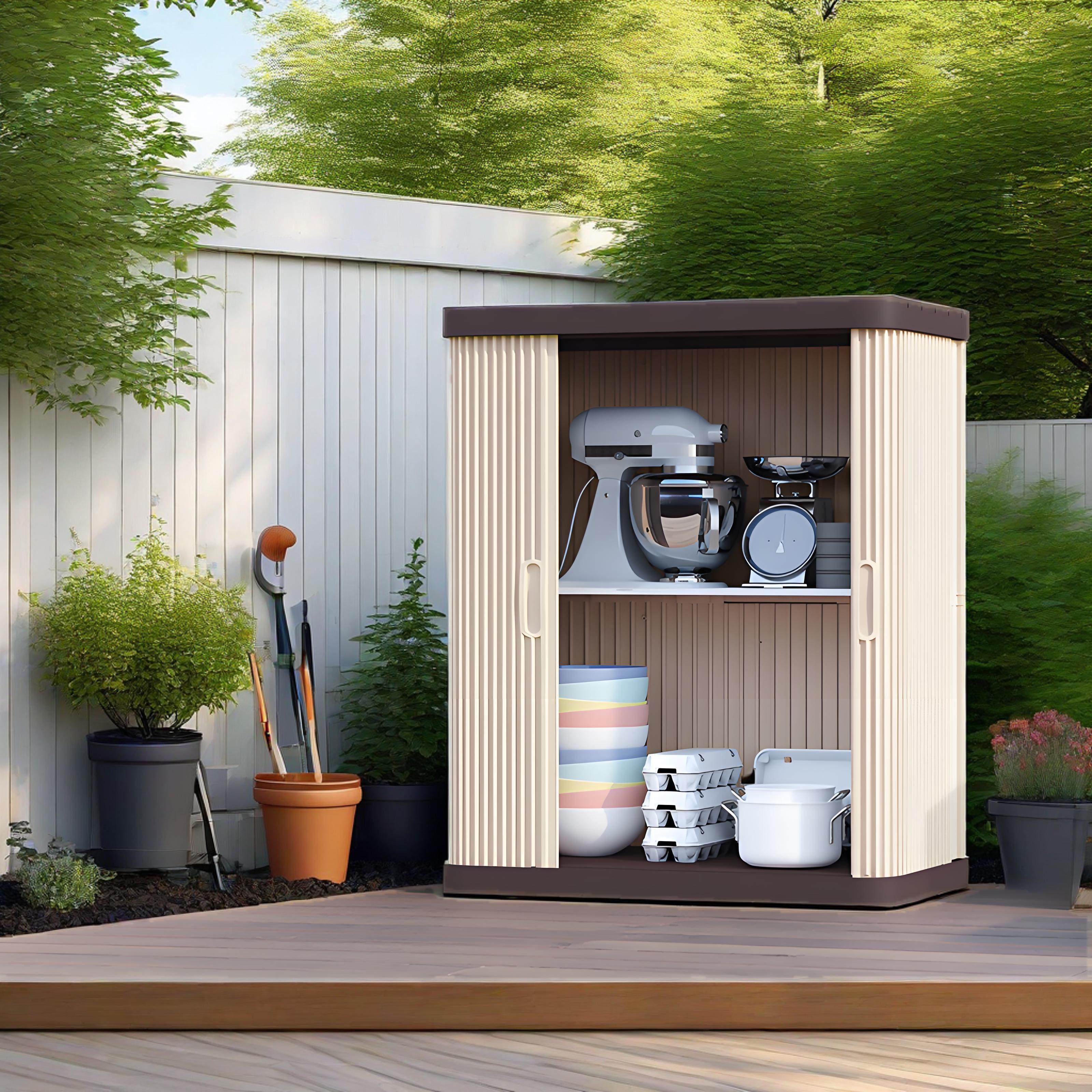 阳台收纳柜花园庭院防水防晒杂物柜室外整理工具置物柜户外储物柜,淘宝优惠券,粉丝福利购,淘宝优惠卷