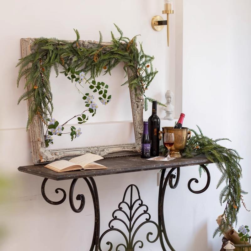 掬涵仿真蕨类绿植蕨叶山边草藤蔓花环软胶墙面景观造景装饰品摆件 - 图2