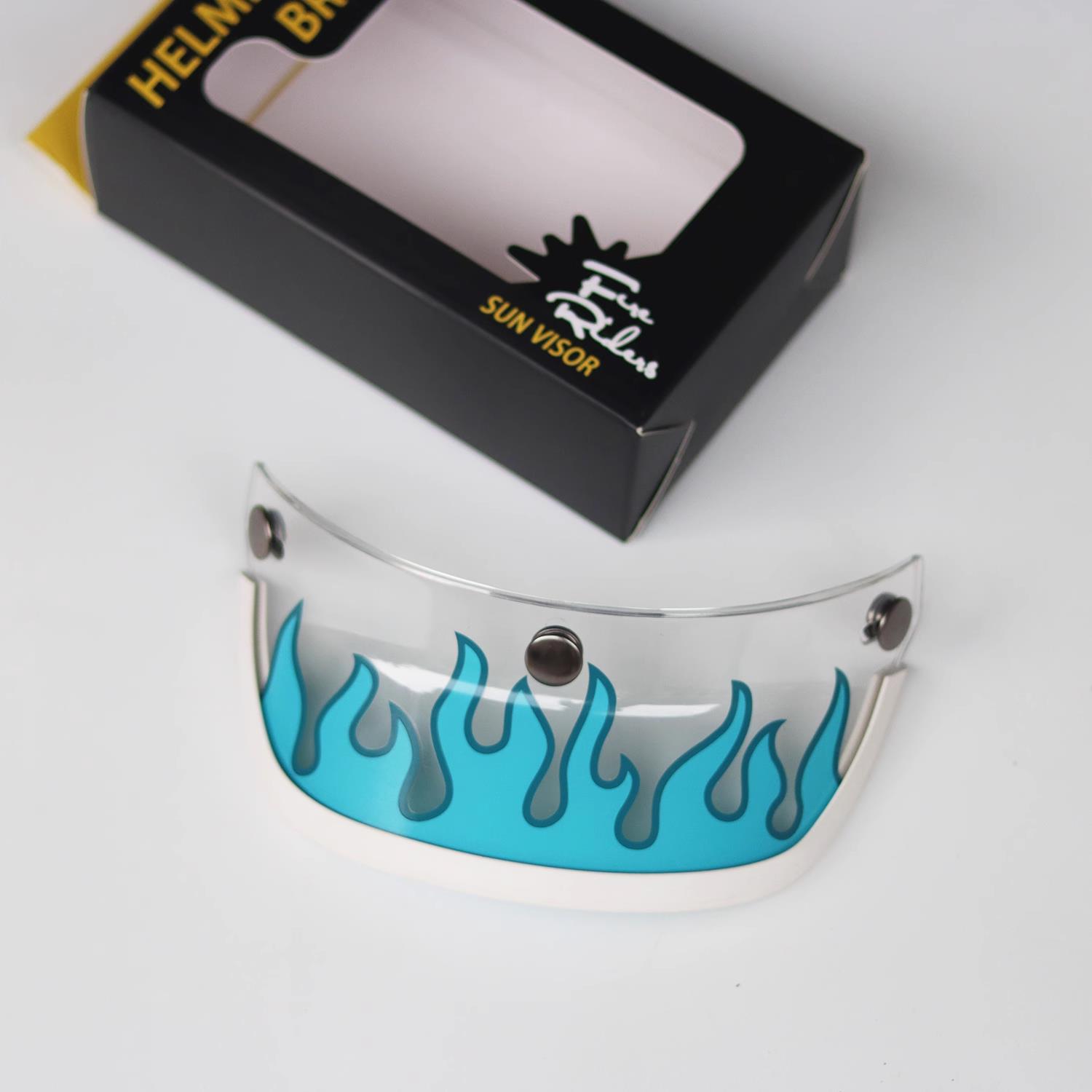 fireriders覆古安全帽帽簷火焰格子 卡通个性遮阳板鸭舌机车装饰 - 图3