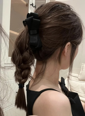 高级缎面立体蝴蝶结香蕉夹