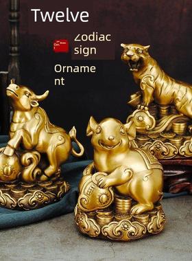 朱炳仁全铜十二生肖摆件铜牛鼠虎兔龙蛇马羊猴鸡狗猪吉祥物家居