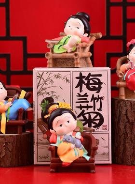 唐仕女中式古风女孩桌面摆件西安特产文创纪念品洛阳伴手小礼物