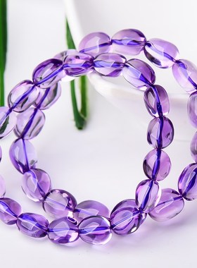 乌拉圭天然紫水晶随型手链女款甜美个性紫色手串手饰品送闺蜜礼物