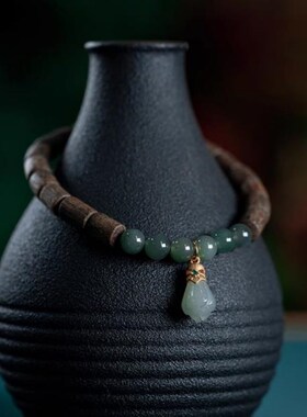 沉香手链沉水级老料香木佛珠女生木质手串随形两圈简约手链饰品