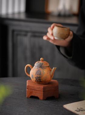 创意实木长方形正方形几何小底座六角木块搭配佛像工艺品摆件垫底