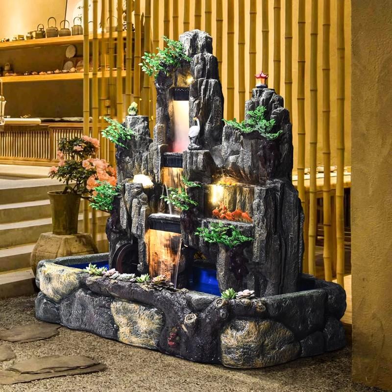 大型户外室外庭院别墅假山流水喷泉鱼池循环水造景水幕墙屏风摆件 - 图1