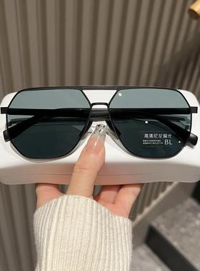 尼龙偏光墨镜男士高级感开车防强光眼镜日夜两用变色太阳镜多边形