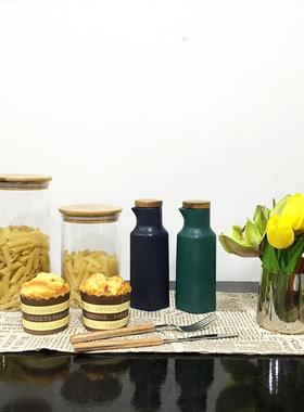 北欧风样板房间展饭厅厨房整体橱柜彷真展示陈列道具软装饰品摆件