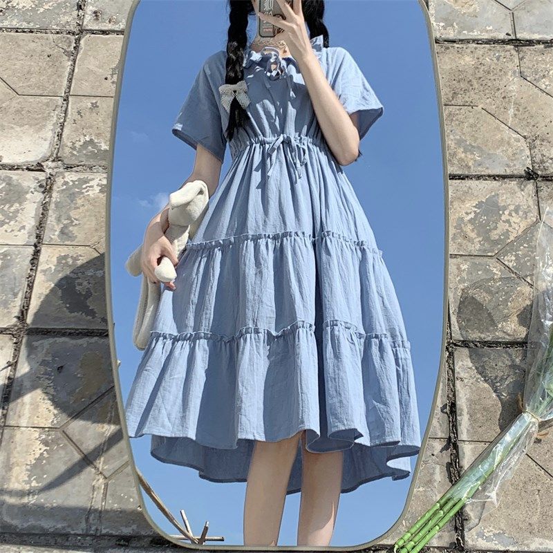 女大童洋装夏款偏胖女孩宽松12-15岁中学生日系棉麻过膝长裙子,淘宝优惠券,粉丝福利购,淘宝优惠卷