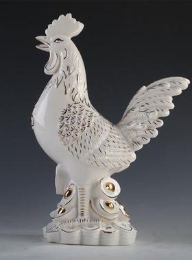 大公鸡摆件 风水鸡瓷器 白色生肖鸡12十二生肖鸡摆设工艺品陶瓷鸡