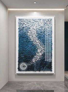 现代玄关装饰画亚克力装置画立体木花实物画设计师专用样板间挂画