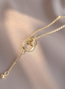 环环相扣项链轻奢小众高级感流苏锁骨链毛衣项链2024新款爆款配饰