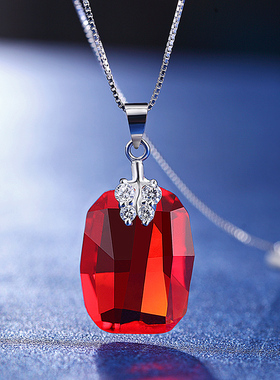 牛年本命年礼物925水晶吊坠挂件项链女中国红民族风个性饰品