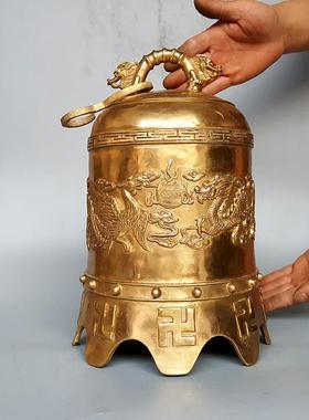 铜钟 纯铜双龙钟 龙钟二龙铜钟九龙钟龙凤铜铃铛风铃双龙戏珠铜钟