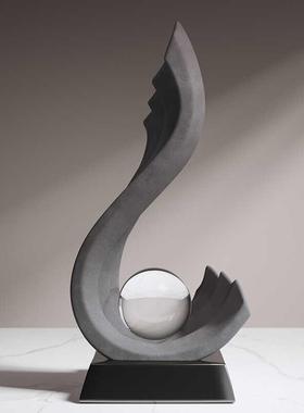 轻奢高档风生水起摆件创意家居客厅电视柜酒柜办公桌面招财装饰品