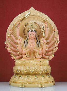 了凡居准提菩萨佛像家用祝福中式摆件七俱胝观音佛母汉白玉多规格