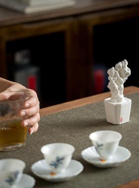新中式创意枯山水陶瓷书房太湖石禅意摆件高级感艺术茶室玄关装饰